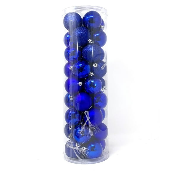Allgala 36 PK 2 Inch (5CM) Christmas Ornament Balls for Xmas Tree-4 Style-Blue