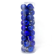 Allgala 36 PK 2 Inch 5CM Christmas Ornament Balls for Xmas Tree-4 Style-Blue