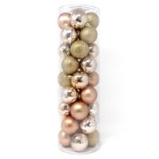 Allgala 36 PK 2 Inch (5CM) Christmas Ornament Balls for Xmas Tree-4 Style-Rose Gold