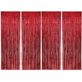 thumbnail image 1 of Allgala 4PK 3.3 x 9.8 FT (1x3M) Metalic Tinsel Party Photo Backdrop Curtains Door Fringe Décor-Red-BD52605, 1 of 3