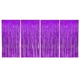 thumbnail image 1 of Allgala 4PK 3.3x6.6 FT (1x2M) Metalic Tinsel Party Photo Backdrop Curtains Door Fringe Décor-Purple-BD52308, 1 of 3