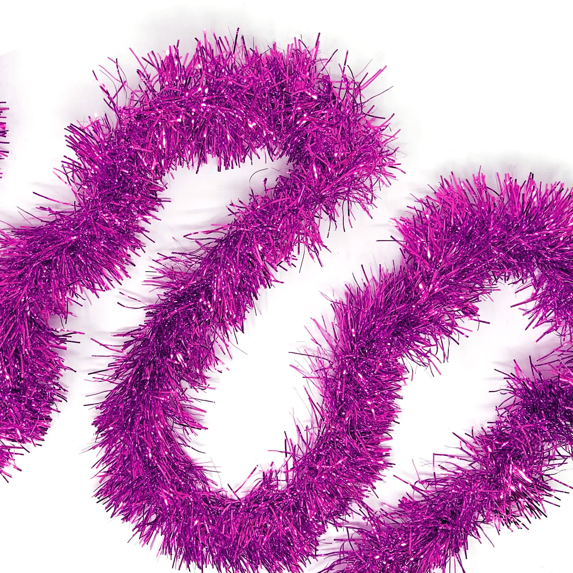 50' x 1.5 Tinsel Christmas Garland with Polka Dots - Unlit - Purple