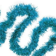 Allgala 50 Feet Christmas Foil Tinsel Garland Decoration for Holiday Tree Walll Rail Home Office Event-Turquoise-XG93212