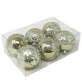 thumbnail image 1 of Allgala 6-PK 3 Inch Luxury Glitter Rich Decoration Christmas Tree Ornament Balls -Champagne Silver-XB93108, 1 of 3