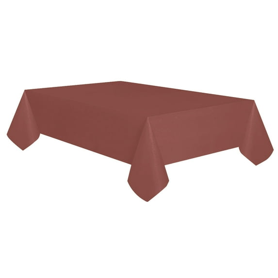 Allgala 6-Pack Premium Plastic Table Cover Medium Weight Disposable Tablecloth-6PK 54"x108"-Brown-TC58316
