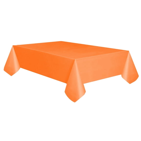 Allgala 6-Pack Premium Plastic Table Cover Medium Weight Disposable Tablecloth-6PK 54"x108"-Orange-TC58314