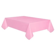 Allgala 6-Pack Premium Plastic Table Cover Medium Weight Disposable Tablecloth-6PK 54"x108"-Pink-TC58309