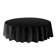Allgala 6-Pack Premium Plastic Table Cover Medium Weight Disposable Tablecloth-6PK Round 84"-Black-TC58602