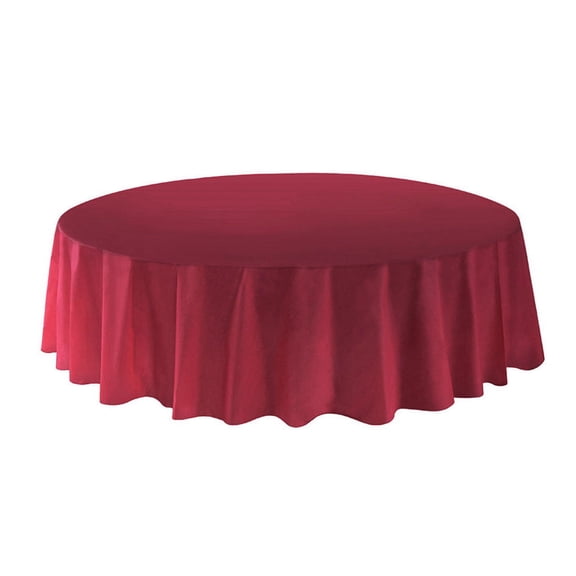Allgala 6-Pack Premium Plastic Table Cover Medium Weight Disposable Tablecloth-6PK Round 84"-Burgundy-TC58623