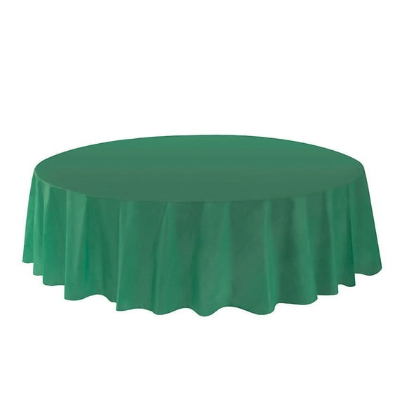 Allgala 6-Pack Premium Plastic Table Cover Medium Weight Disposable Tablecloth-6PK Round 84"-Dark Green-TC58607