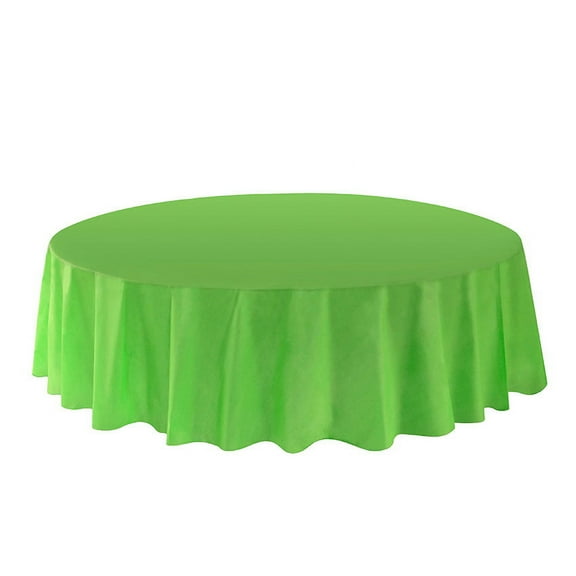 Allgala 6-Pack Premium Plastic Table Cover Medium Weight Disposable Tablecloth-6PK Round 84"-Lime Green-TC58618