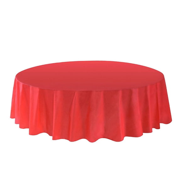 Allgala 6-Pack Premium Plastic Table Cover Medium Weight Disposable Tablecloth-6PK Round 84"-Red-TC58605