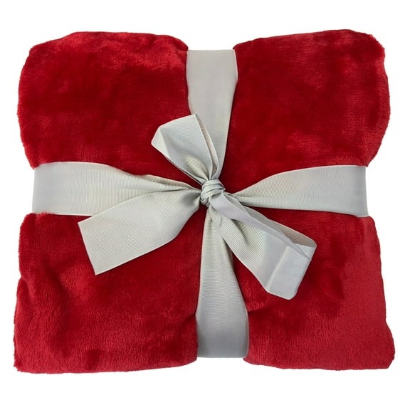 Allgala 60x45 Super Soft Flannel Plush Light Weight Throw Blanket-Red-BLK82302