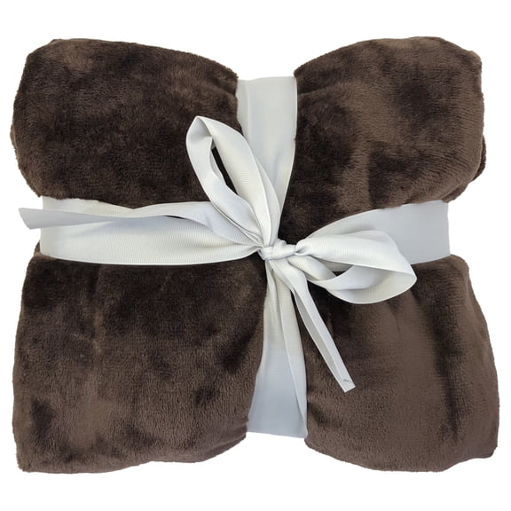 Allgala 60x90 Super Soft Flannel Plush Light Weight Throw Blanket-Chocolate-BLK82501