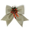 thumbnail image 1 of Allgala Christmas Decorative Bows for Wreath Garland Treetopper Christmas Tree (12" Jumbo Champagne 2-PK)-XBW93046, 1 of 2