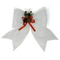 thumbnail image 1 of Allgala Christmas Decorative Bows for Wreath Garland Treetopper Christmas Tree (12" Jumbo White 2-PK)-XBW93047, 1 of 2