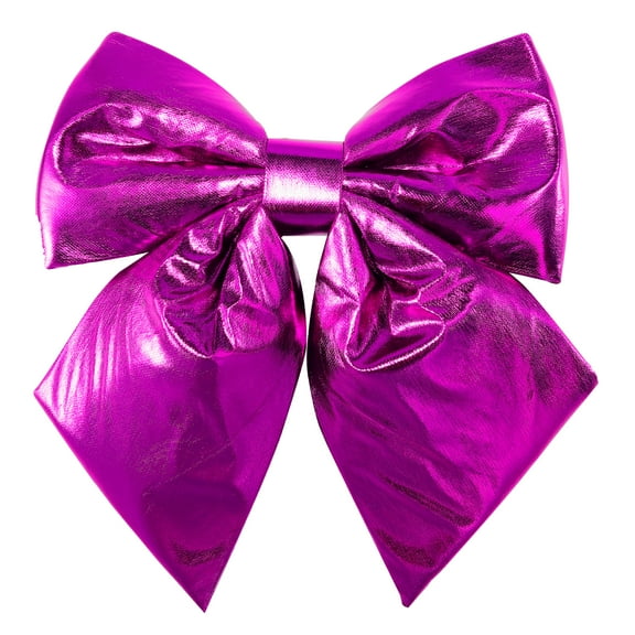 Allgala Christmas Decorative Metallic Foil Fabric Bows for Wreath Garland Christmas Tree Chair Wedding-2 Pack-10" (20x25cm)-Purple-XBW92308