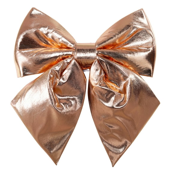 Allgala Christmas Decorative Metallic Foil Fabric Bows for Wreath Garland Christmas Tree Chair Wedding-2 Pack-12" (25x30cm)-Rose Gold-XBW92343