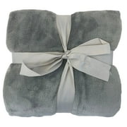 Allgala Gray Solid Polyester Flannel Throw, 45 x 60