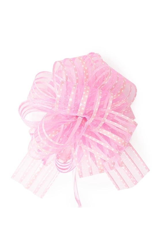 High Quality Ribbons & Bows, Polyester Pink, 6", 12 Count