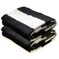 thumbnail image 1 of Allgala Oversize 40x70 Inch (1x1.8M) Cabana Stripe Design Microfiber Beach Towel-Black (Pack of 2)-BT81232, 1 of 3