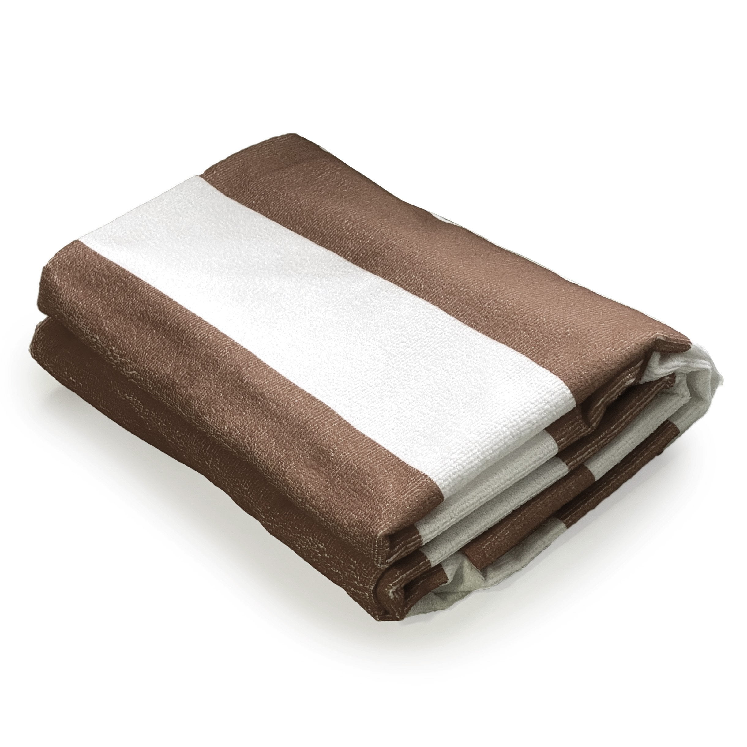 Allgala Oversize 40x70 Inch (1x1.8M) Cabana Stripe Design Microfiber Beach Towel-Brown (Pack of 1)-BT81216