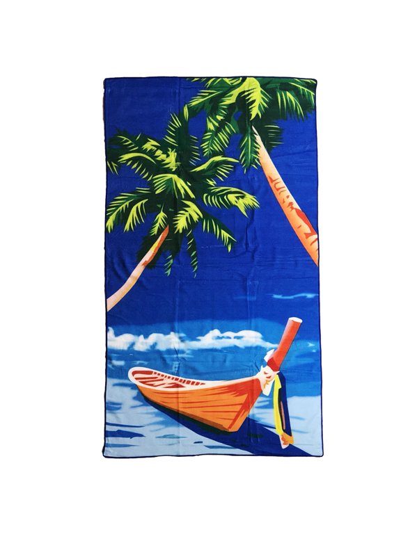 Oversize 50"x70" Microfiber Beach Towel, Boat-BT81108