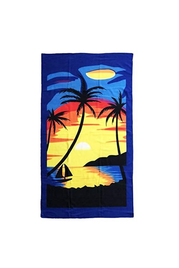 Oversize 50"x70" Microfiber Beach Towel, Sunset-BT81101