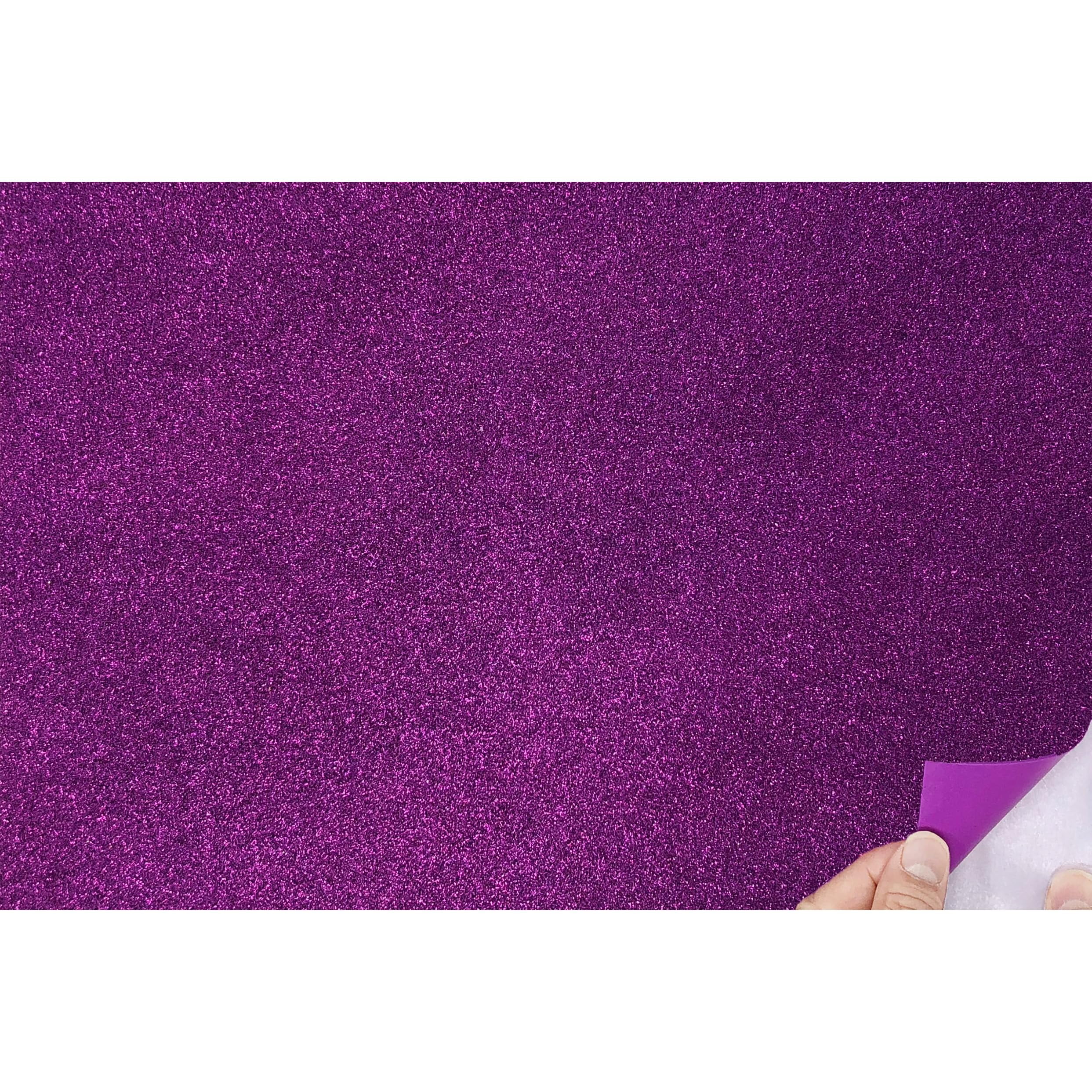 Allgala X-Large Self-Adhesive Glitter EVA Foam Sheets 12 Pack 12x16 inch (30x40cm) Paper Sheets- Purple Color-for Arts Crafts Projects, Classrooms, DIY Projects, Back to School Suppliers, Art Class