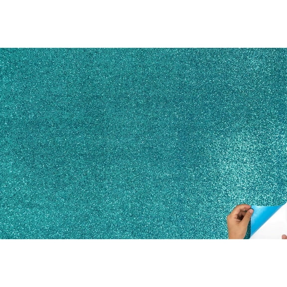 Allgala X-Large Self-Adhesive Glitter EVA Foam Sheets 12 Pack 12x16 inch (30x40cm)- Turquoise Color-for Arts Crafts Projects, Classrooms, DIY Projects, Back to School Suppliers, Art Class