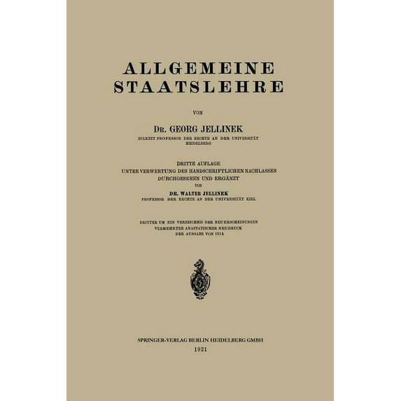 Allgemeine Staatslehre, (Paperback)