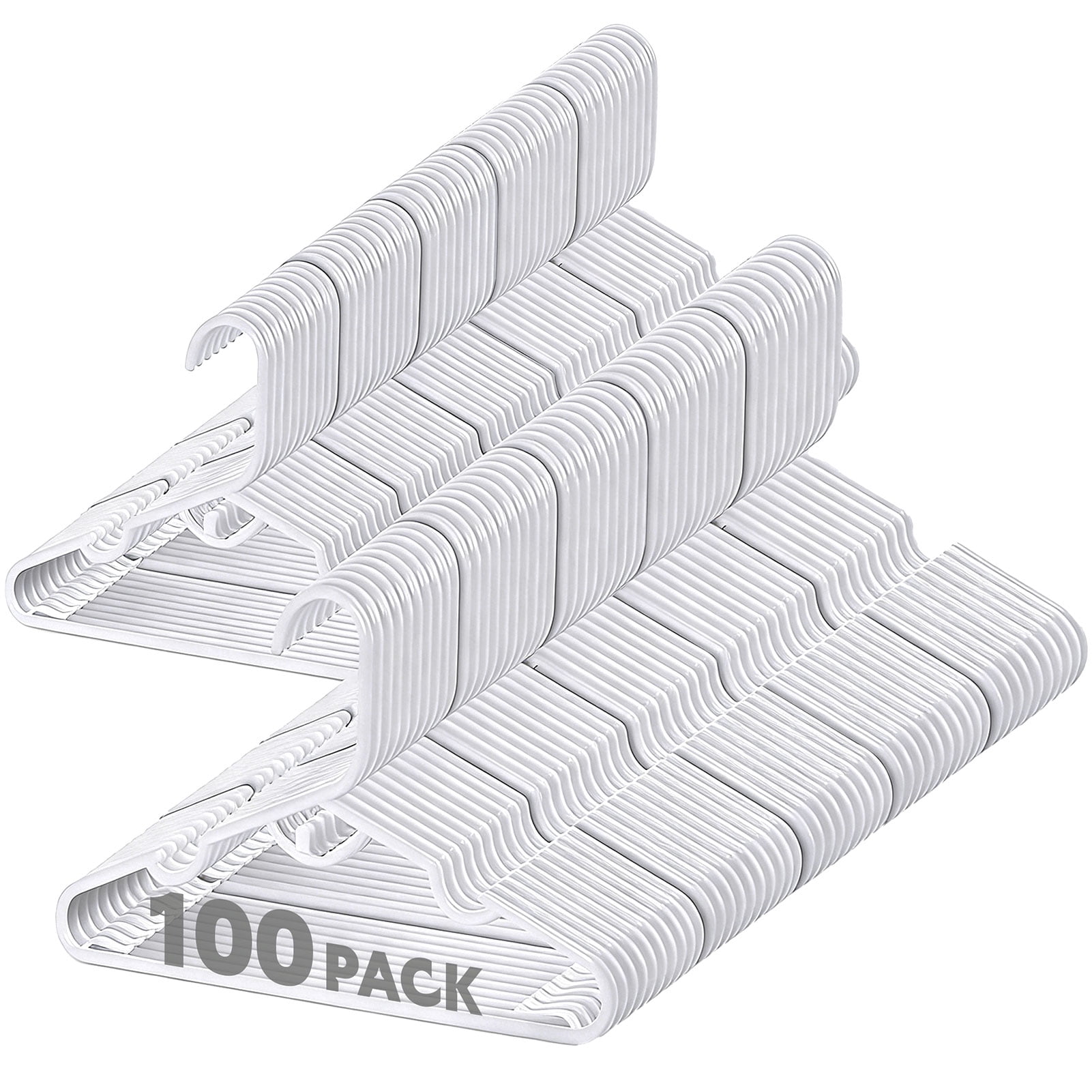 Allhall 100 Pcs Baby Hangers, Kids Hangers for Clothes Closet, Spacing Saving Plastic Toddler Hanger for Children Infant Nursery Child Hanger, Ideal for Boys and Girls Closets, Pants, Coats