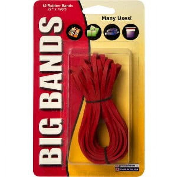 Alliance Big Bands Rubber Bands, 7 x 1/8, Red, 12/Pack