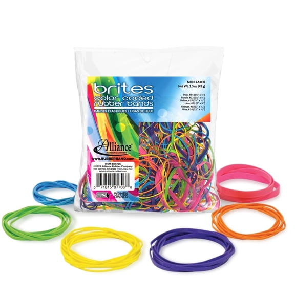 Alliance Brites Pic Pac Rubber Bands, Assorted Sizes/Colors, 1.5 Oz