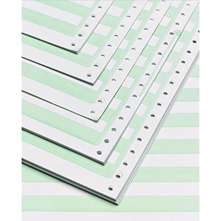 Alliance Continuous Computer Paper 14-7/8" x 8"-1/2" with 1/2" Green Bar 1-Part 92 Bright 20lb 2700 Sheets per Carton (9303)$$Office