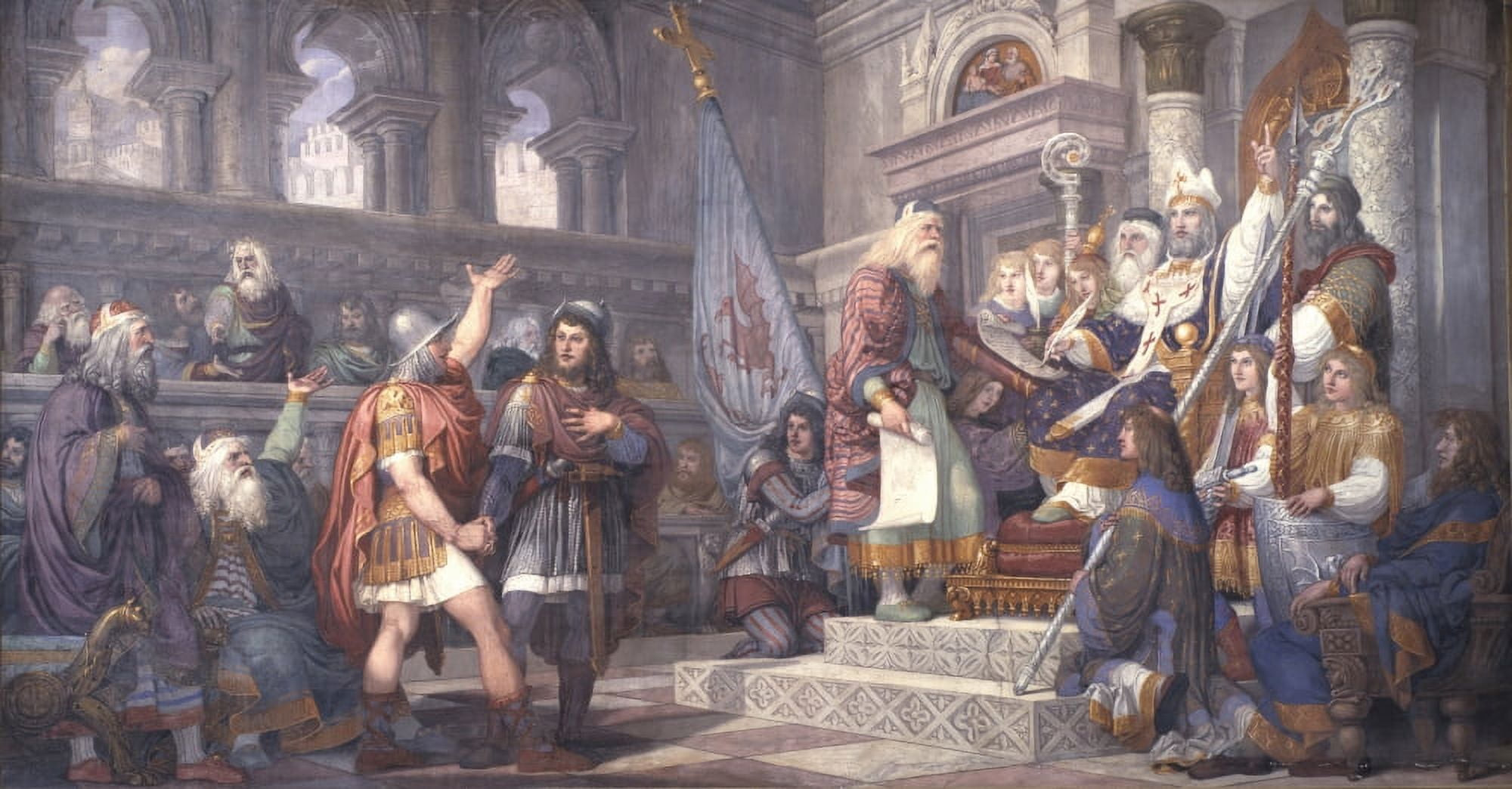 Alliance Oath Between The Venetian Republic And Bishop Giovanni Canvas Art - (36 x 24)