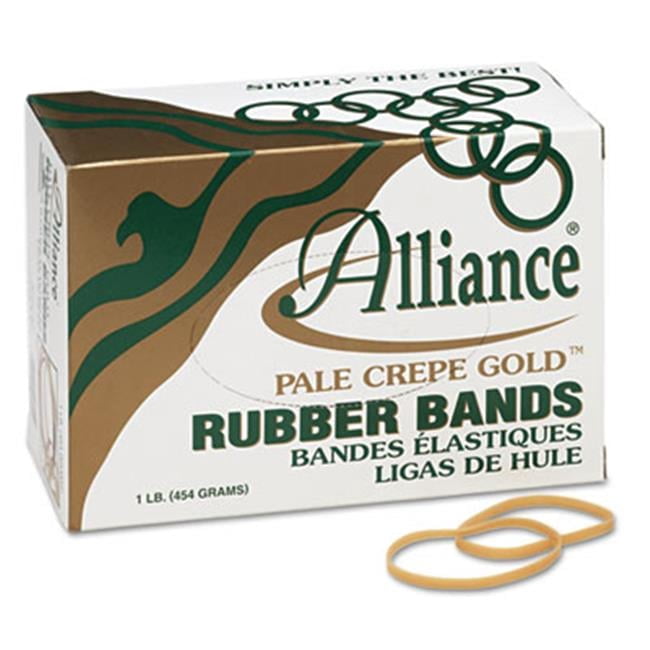 Alliance  Pale Crepe Gold Rubber Bands- Size 32- 3 x 1/8- 1lb Box