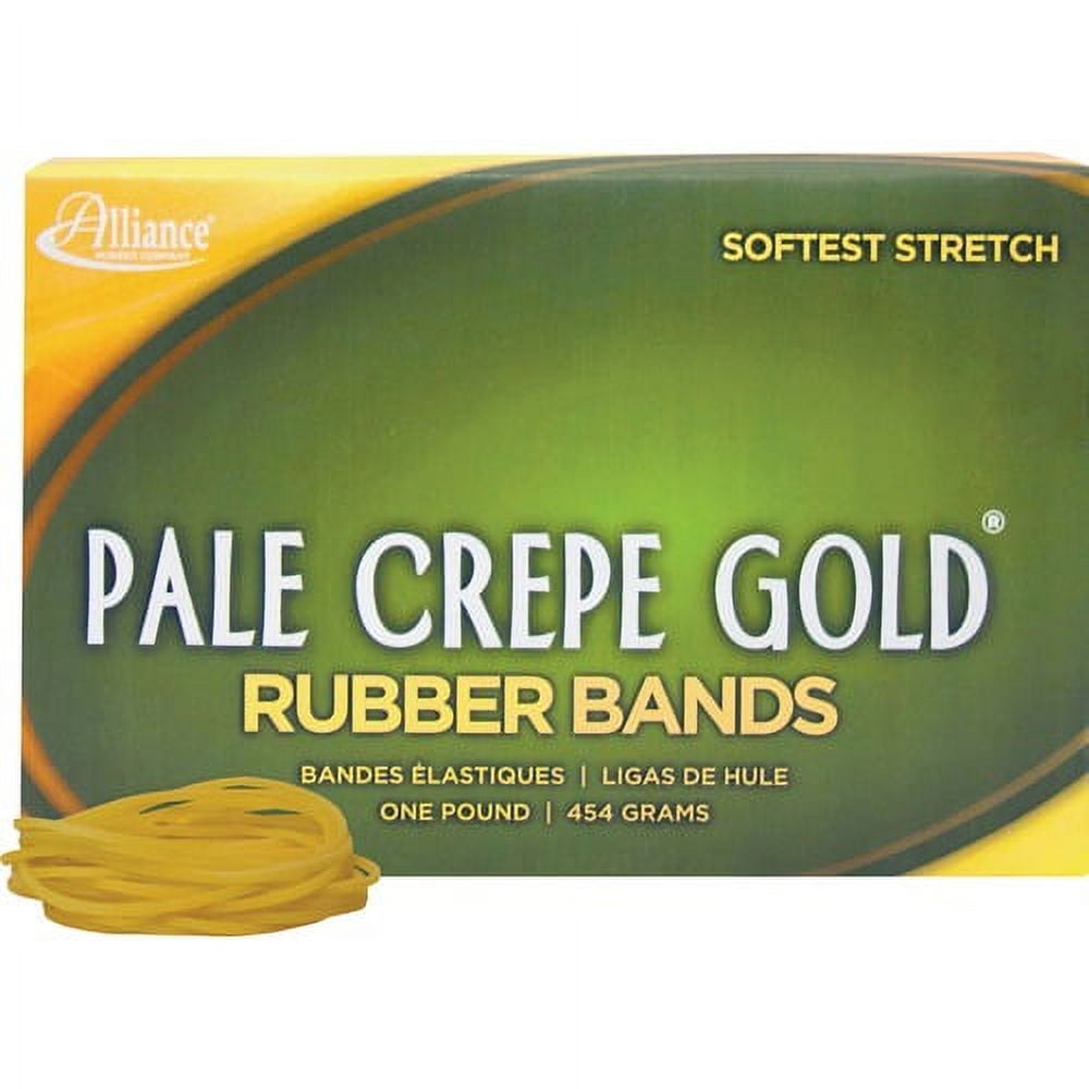 Alliance Rubber 20165 Pale Crepe Gold Rubber Bands - Size #16 - Approx. 2675 Bands - 2 1/2 Alliance Rubber 20165 Pale Crepe Gold Rubber Bands - Size #16 - Approx. 2675 Bands - 2 1/2
