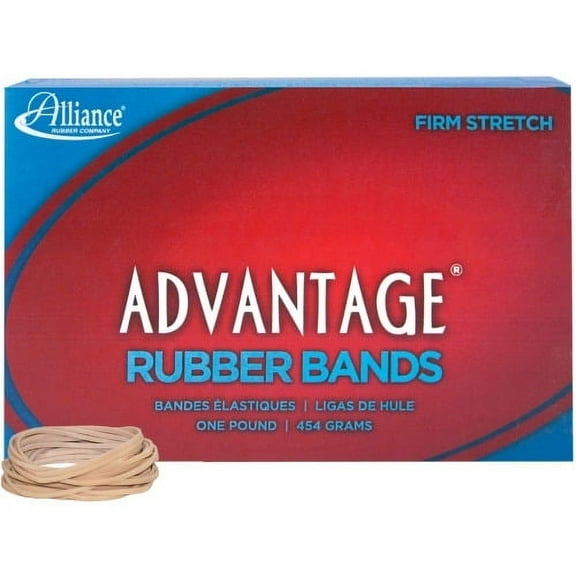 Alliance Rubber 26145 Advantage Rubber Bands - Size #14 Approx. 2250 Bands - 2" x 1/16" - Natural Crepe - 1 lb Box