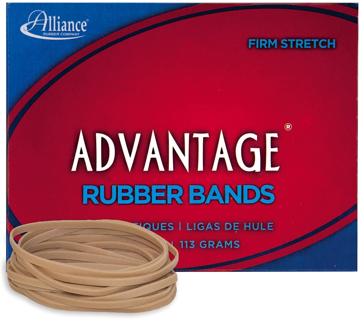 "Alliance Rubber 26339 Advantage Rubber Bands Size #33, 1/4 lb Box Contains Approx. 150 Bands (3 1/2"" x 1/8"", Natural Crepe)", beige
