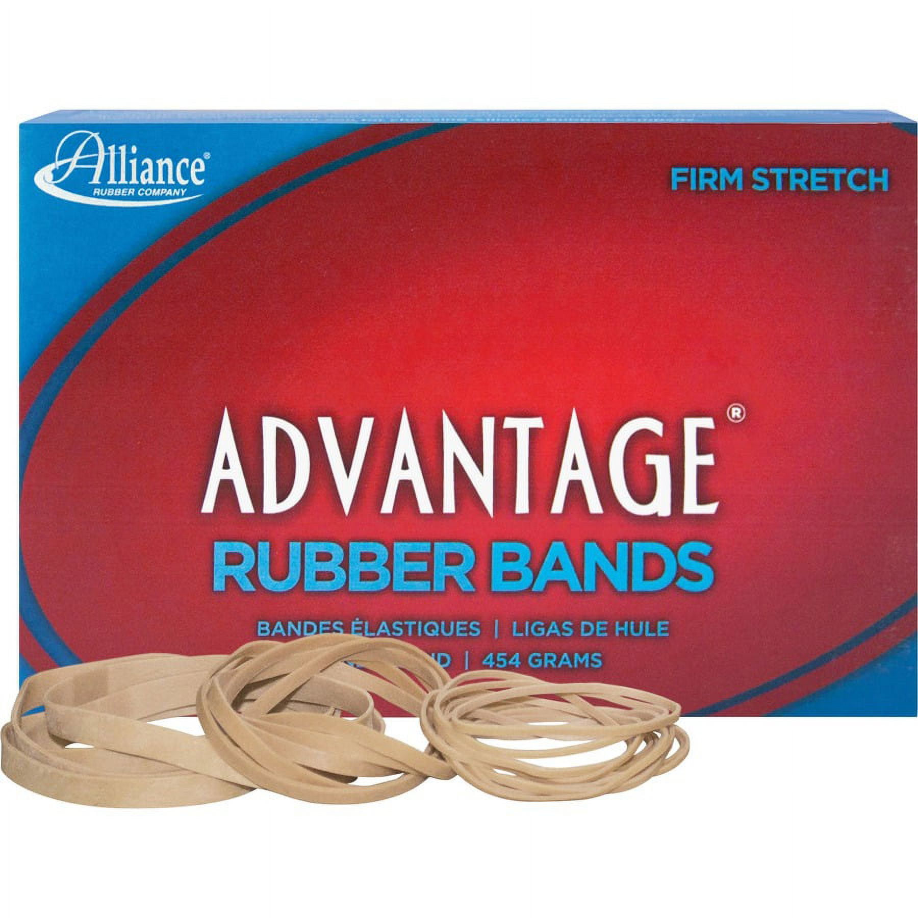 Alliance Rubber 26545 Advantage Rubber Bands - Size #54 - Assorted Sizes - Natural Crepe - 1 lb Box Alliance Rubber 26545 Advantage Rubber Bands - Size #54 - Assorted Sizes - Natural Crepe - 1 lb Box