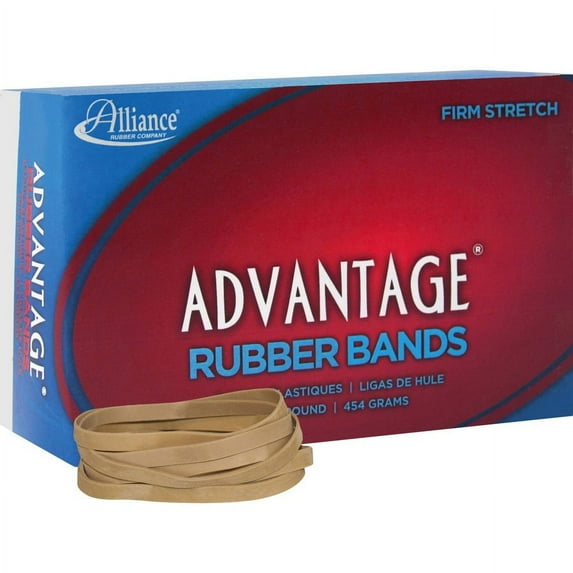 Alliance Rubber 26645 Advantage Rubber Bands - Size #64 - Approx. 320 Bands - 3 1/2" x 1/4" - Natural Crepe - 1 lb Box | Bundle of 2 Boxes