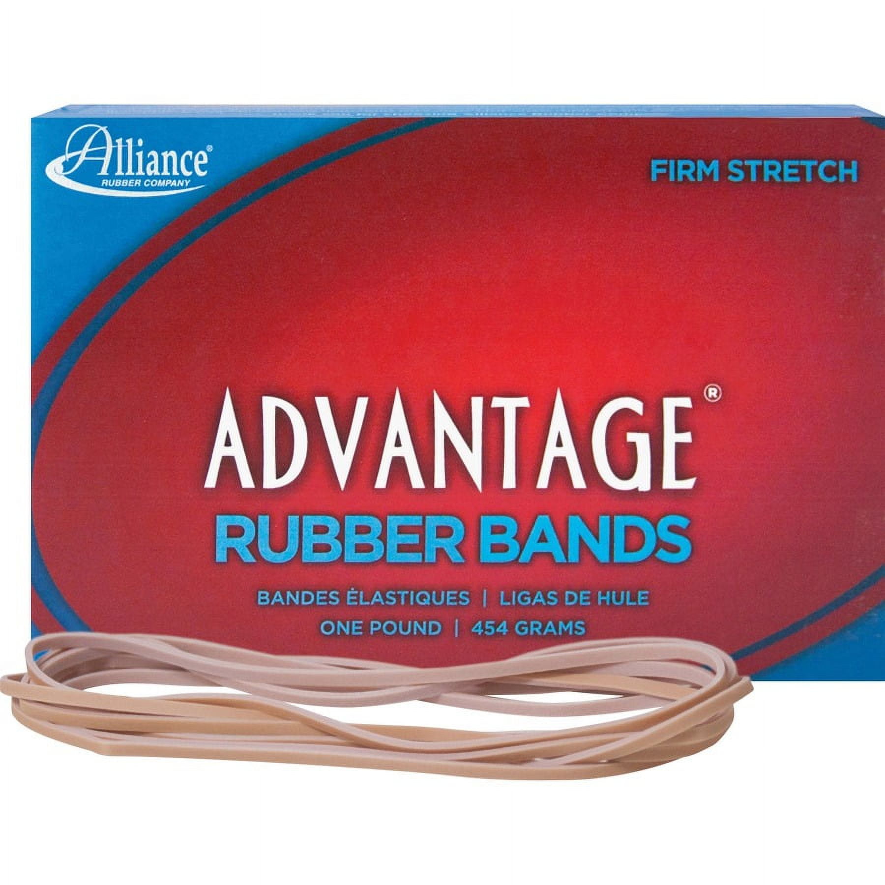 Alliance Rubber 27405 Advantage Rubber Bands - Size #117B - Approx. 200 Bands - 7" x 1/8" - Natural Crepe - 1 lb Box | Bundle of 2 Boxes