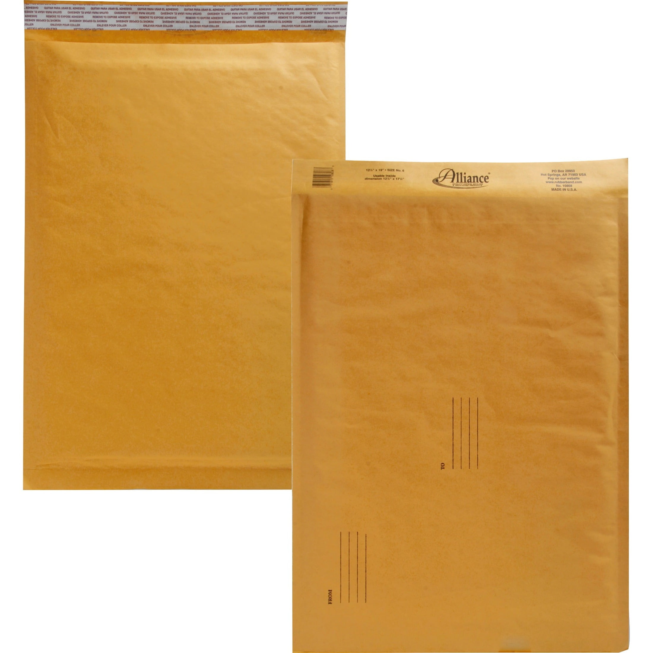 Alliance Rubber Kraft Bubble Mailers - Bubble - #2 - 8 1/2 Alliance Rubber Kraft Bubble Mailers - Bubble - #2 - 8 1/2