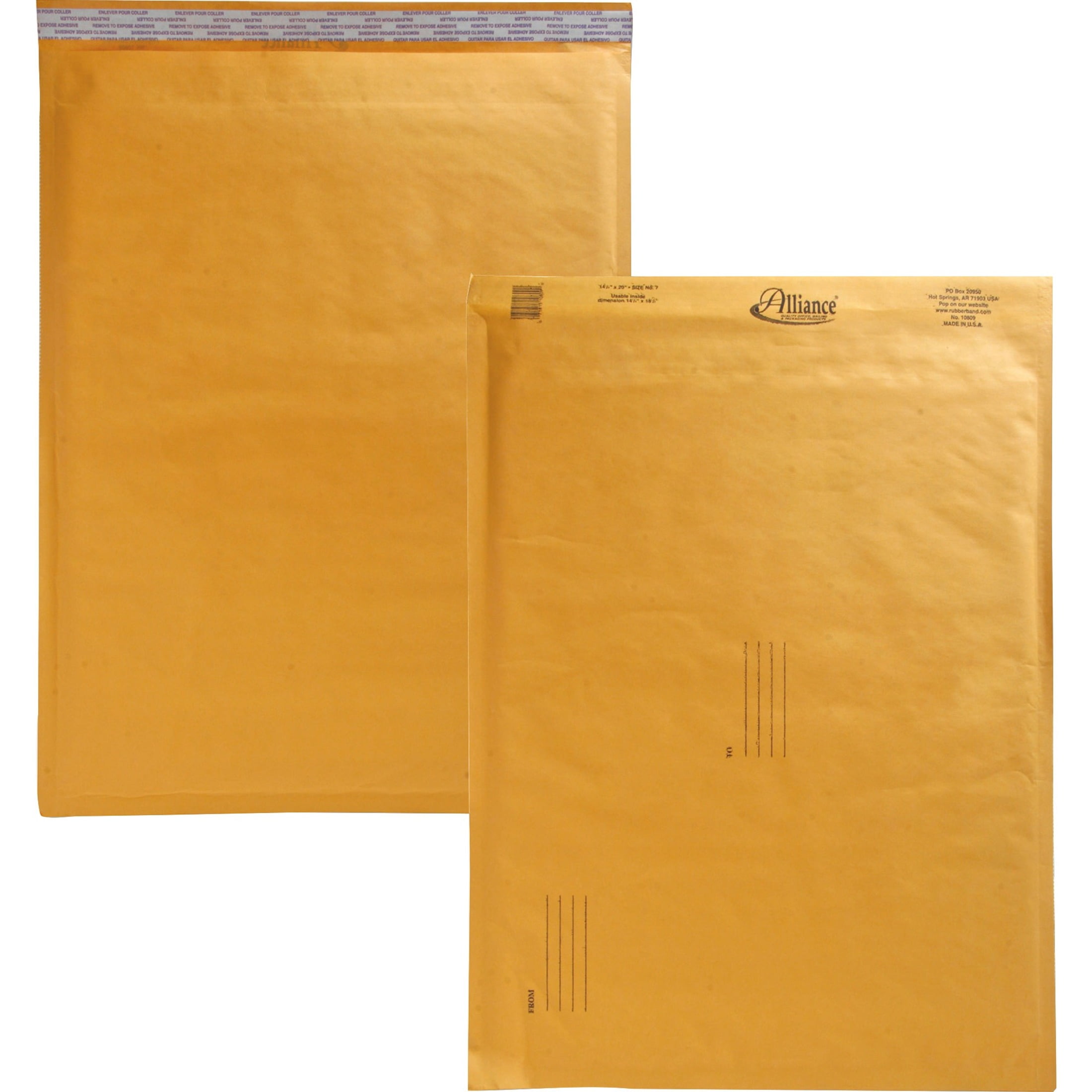 Alliance Rubber Kraft Bubble Mailers - Bubble - #2 - 8 1/2 Alliance Rubber Kraft Bubble Mailers - Bubble - #2 - 8 1/2