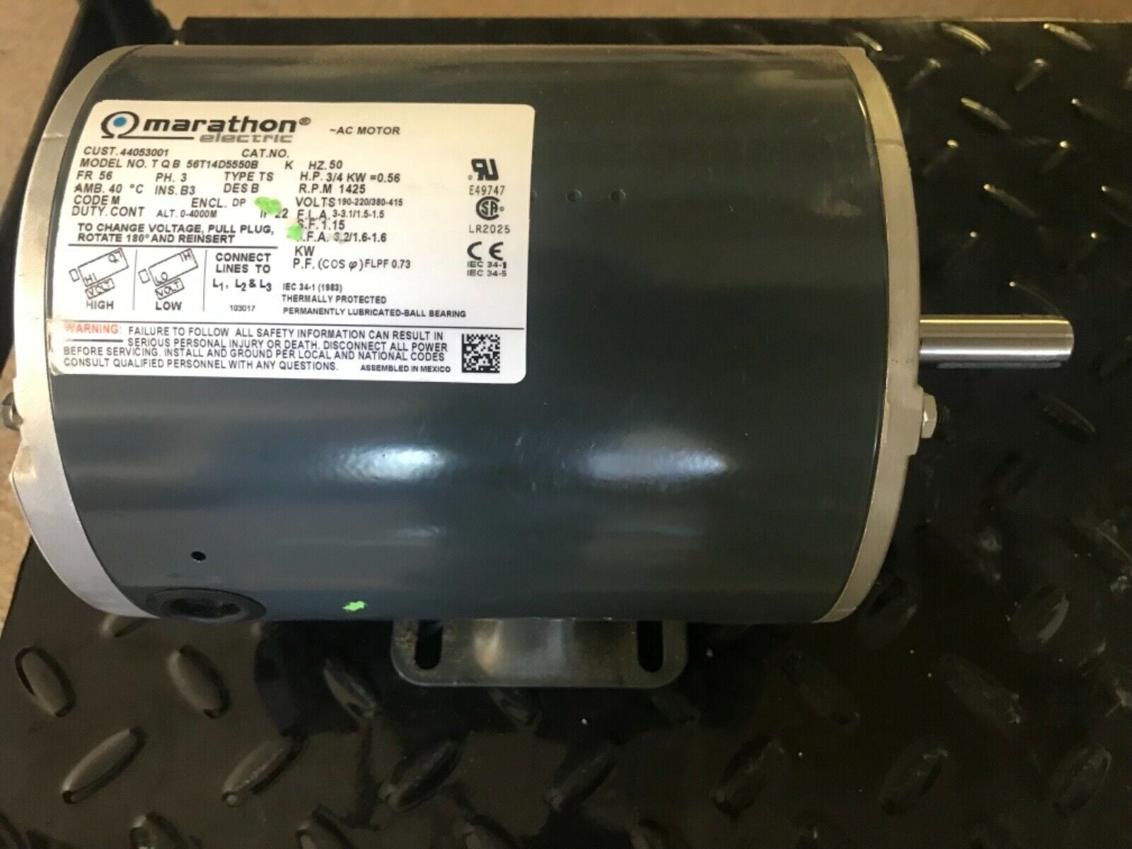 Alliance SPEED QUEEN UNIMAC  44053001 Dryer MOTOR D 200-415/50/3 3/4HP