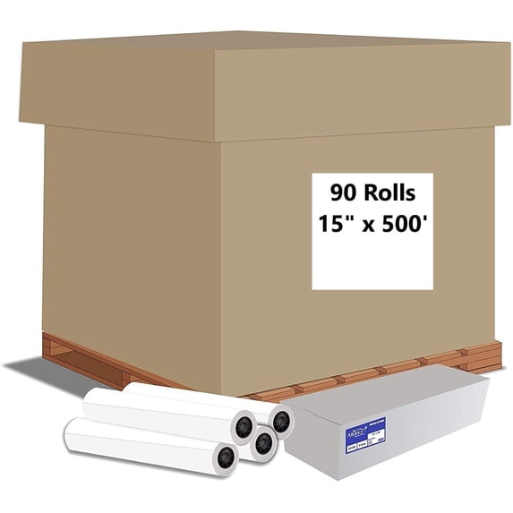 Alliance Wide Format Paper 15" x 500' Bond Engineering 20lb | 92 Bright | 90 Roll Bin | 3" Core