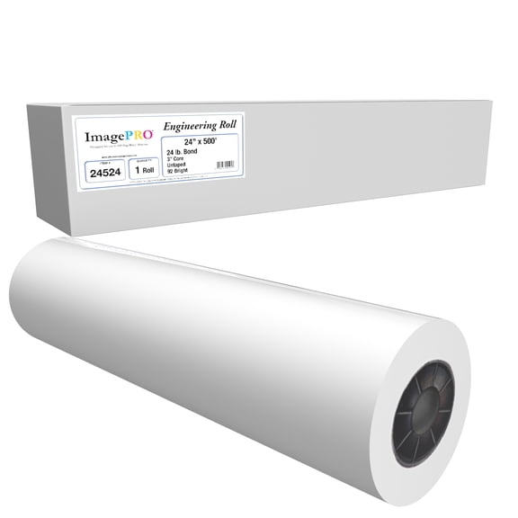 Alliance Wide Format Paper 24" x 500' Bond Engineering W/Image Pro 24lb | 92 Bright | 1 Roll | 3" Core