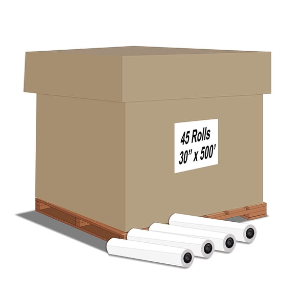 Alliance Wide Format Paper 30" x 500' Bond Engineering 20lb | 92 Bright | 45 Roll Bin | 3" Core
