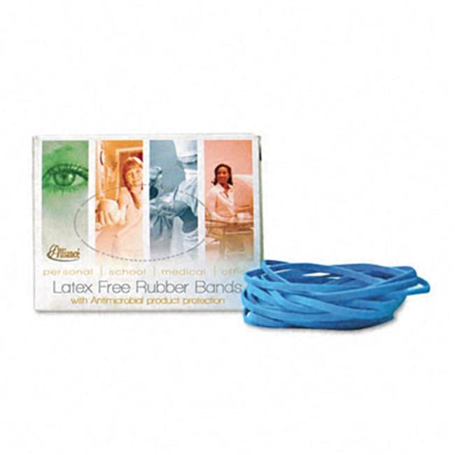 Antimicrobial Non-Latex Rubber Bands, Size 64, 0.04" Gauge, Cyan Blue, 4 Oz Box, 95/box | Bundle of 5 Boxes